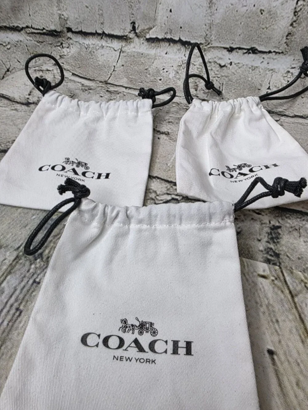 Coach Jewelry Drawstring Pouch Dust Bag Set of 3    4.5 x 4.5